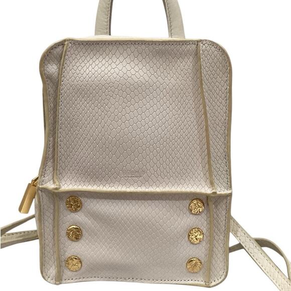 Hammitt Hunter Mini Backpack In Marshmallow White Snake Gold Hardware Handbag - Picture 2 of 16